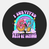 I Survived 67 Days Of School Funny 67 Teachers Stu Runder Aufkleber (Vorderseite)