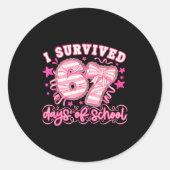 I Survived 67 Days Of School Funny 67 Teachers Stu Runder Aufkleber (Vorderseite)