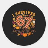 I Survived 67 Days Of School Funny 67 Teachers Stu Runder Aufkleber (Vorderseite)