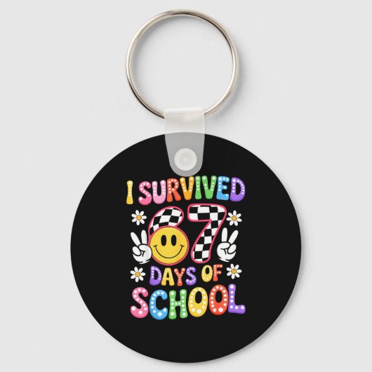 I Survived 67 Days Of School Funny 67 Teachers Stu Schlüsselanhänger (Vorderseite)