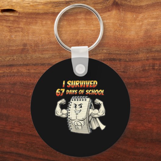 I Survived 67 Days Of School Funny 67 Teachers Stu Schlüsselanhänger (Vorderseite)