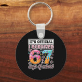 I Survived 67 Days Of School Funny 67 Teachers Stu Schlüsselanhänger (Vorderseite)