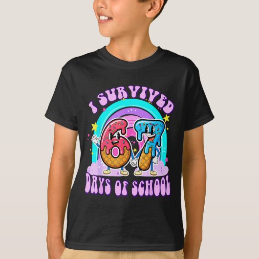 I Survived 67 Days Of School Funny 67 Teachers Stu T-Shirt (Vorderseite)
