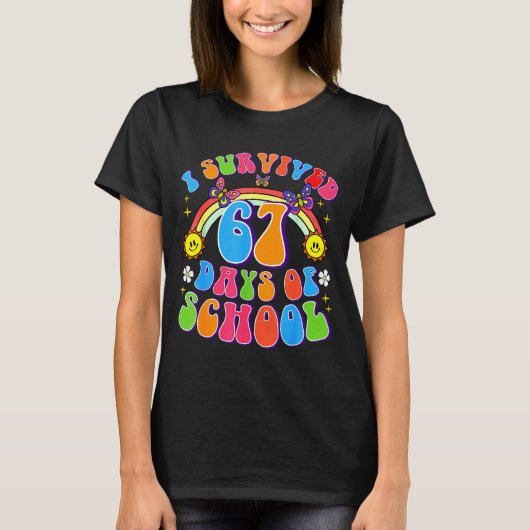 I Survived 67 Days Of School Funny 67 Teachers Stu T-Shirt (Vorderseite)