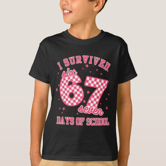 I Survived 67 Days Of School Funny 67 Teachers Stu T-Shirt (Vorderseite)