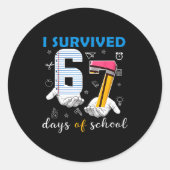 I Survived 67 Days Of School Funny 67th Day Teache Runder Aufkleber (Vorderseite)