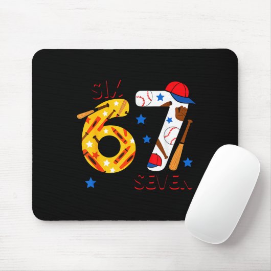 I Survived 67 Days Of School Funny 6 7 Baseball Te Mousepad (Mit Mouse)