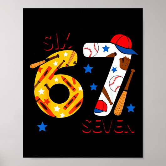 I Survived 67 Days Of School Funny 6 7 Baseball Te Poster (Vorne)