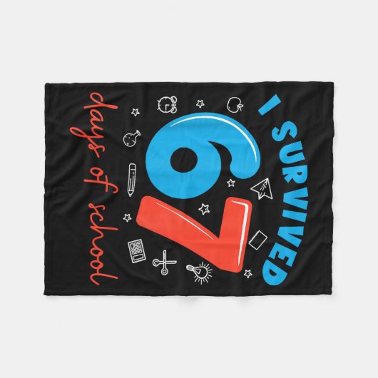 I Survived 67 Days Of School Funny 6 7 Meme Teache Fleecedecke (Vorderseite (Horizontal))