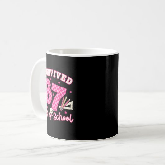 I Survived 67 Days Of School Funny 6 7 Meme Teache Kaffeetasse (Vorderseite Links)