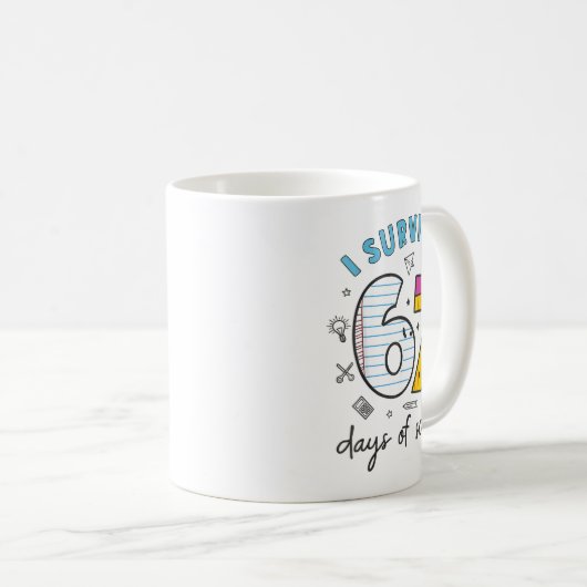I Survived 67 Days Of School Funny 6 7 Meme Teache Kaffeetasse (VorderseiteRechts)