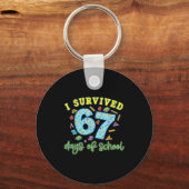 I Survived 67 Days Of School Funny 6 7 Meme Teache Schlüsselanhänger (Vorderseite)