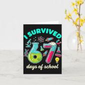 I Survived 67 Days Of School Funny 6 7 Stem Teache Karte (Gelbe Blume)