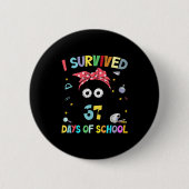 I Survived 67 Days Of School Funny Black Cat Six S Button (Vorderseite)
