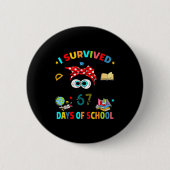 I Survived 67 Days Of School Funny Black Cat Six S Button (Vorderseite)