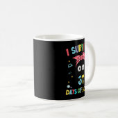 I Survived 67 Days Of School Funny Black Cat Six S Kaffeetasse (VorderseiteRechts)