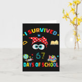 I Survived 67 Days Of School Funny Black Cat Six S Karte (Gelbe Blume)