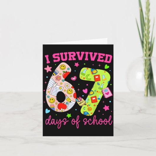 I Survived 67 Days Of School Funny Camouflage Boy Karte (Vorderseite)