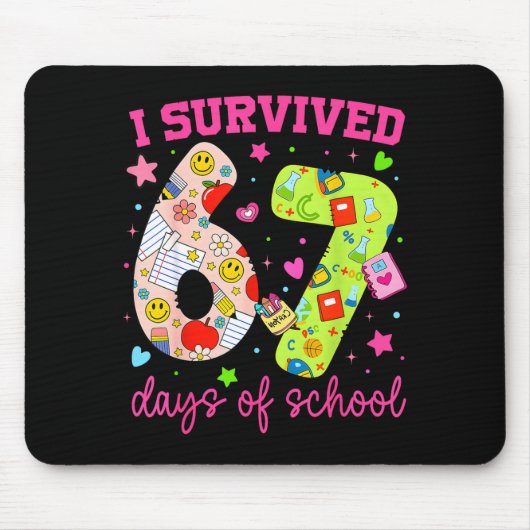 I Survived 67 Days Of School Funny Camouflage Boy Mousepad (Vorne)