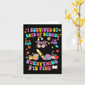 I Survived 67 Days Of School Funny Cat Six Seven M Karte (Gelbe Blume)
