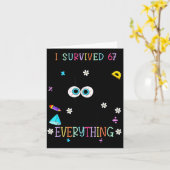 I Survived 67 Days Of School Funny Cat Six Seven M Karte (Gelbe Blume)