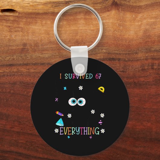 I Survived 67 Days Of School Funny Cat Six Seven M Schlüsselanhänger (Vorderseite)