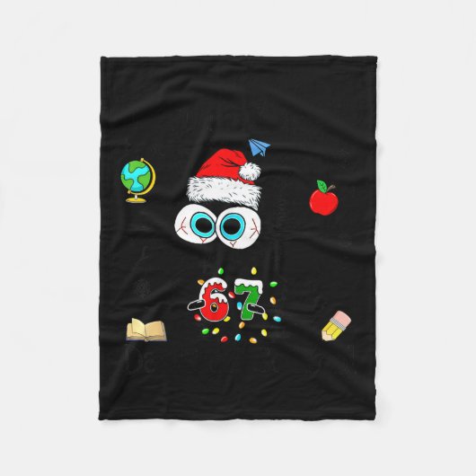 I Survived 67 Days Of School Funny Christmas Black Fleecedecke (Vorderseite)