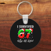 I Survived 67 Days Of School Funny Christmas Schlüsselanhänger (Vorderseite)