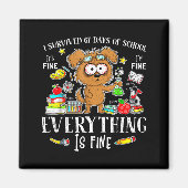 I Survived 67 Days Of School Funny Dog Lover Scien Magnet (Vorne)