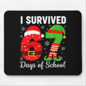 I Survived 67 Days Of School Funny Elf Christmas S Mousepad (Vorne)