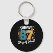 I Survived 67 Days Of School Funny Gen Alpha Quote Schlüsselanhänger (Vorderseite)