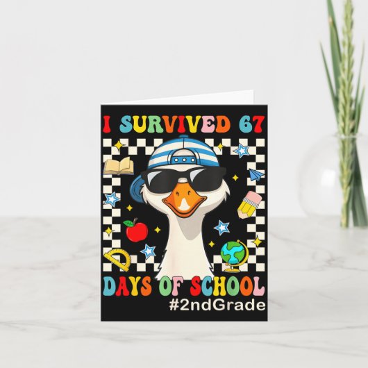 I Survived 67 Days Of School Funny Goose Boys 2nd Karte (Vorderseite)