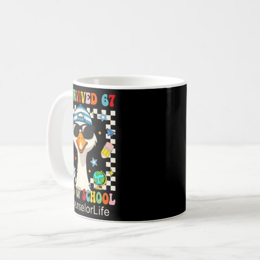 I Survived 67 Days Of School Funny Goose Boys Coun Kaffeetasse (Vorderseite Links)