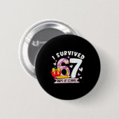 I Survived 67 Days Of School Funny Leopard Student Button (Vorne & Hinten)