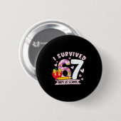 I Survived 67 Days Of School Funny Leopard Student Button (Vorne & Hinten)