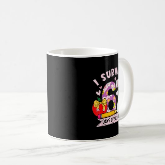 I Survived 67 Days Of School Funny Leopard Student Kaffeetasse (VorderseiteRechts)