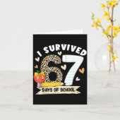 I Survived 67 Days Of School Funny Leopard Student Karte (Gelbe Blume)