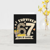 I Survived 67 Days Of School Funny Leopard Student Karte (Gelbe Blume)