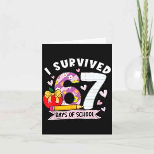 I Survived 67 Days Of School Funny Leopard Student Karte (Vorderseite)