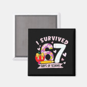 I Survived 67 Days Of School Funny Leopard Student Magnet (Vorderseite/Rückseite)