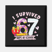 I Survived 67 Days Of School Funny Leopard Student Magnet (Vorne)