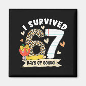 I Survived 67 Days Of School Funny Leopard Student Magnet (Vorne)