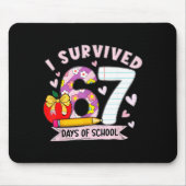 I Survived 67 Days Of School Funny Leopard Student Mousepad (Vorne)