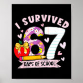 I Survived 67 Days Of School Funny Leopard Student Poster (Vorne)
