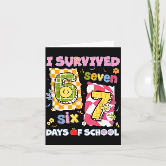 I Survived 67 Days Of School Funny Meme Boy Girl T Karte (Vorderseite)