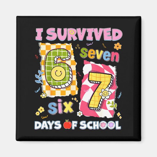 I Survived 67 Days Of School Funny Meme Boy Girl T Magnet (Vorne)