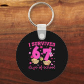 I Survived 67 Days Of School Funny Meme Boy Girl T Schlüsselanhänger (Vorderseite)