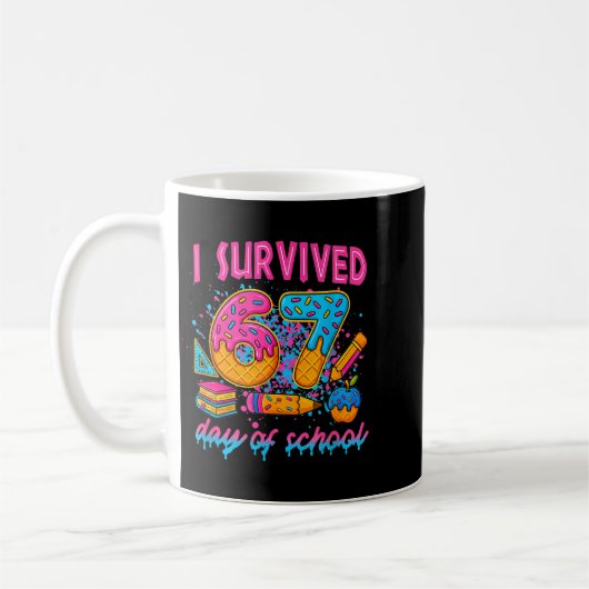I Survived 67 Days Of School Funny Meme Ice Cream  Kaffeetasse (Links)