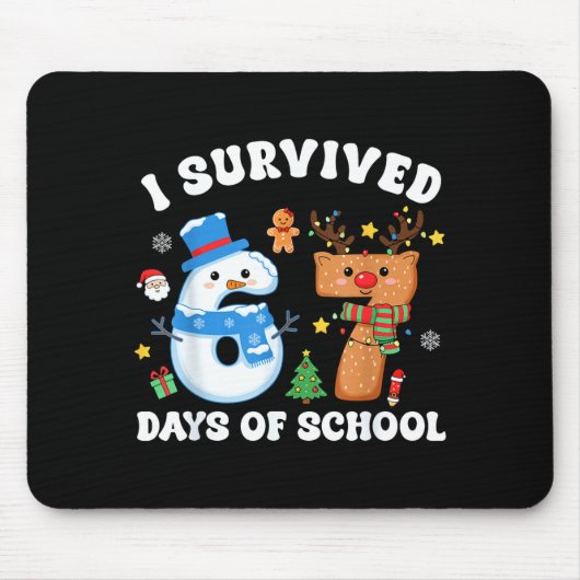 I Survived 67 Days Of School Funny Meme Six Seven Mousepad (Vorne)