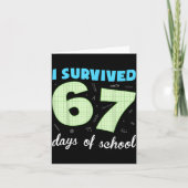 I Survived 67 Days Of School Funny Meme Student Te Karte (Vorderseite)